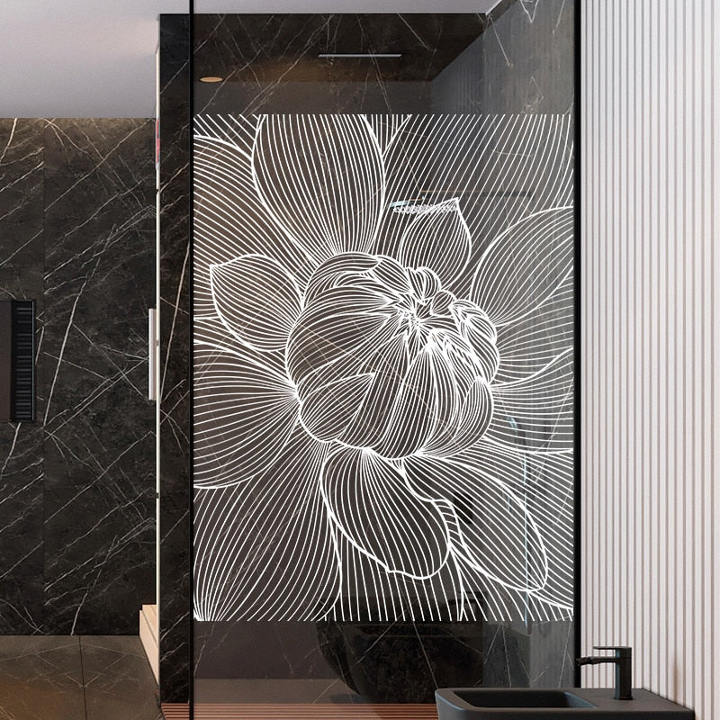 Window Transparent Electrostatic Glass Flower SKU# MOS0023